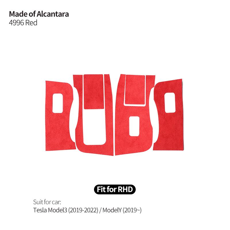 For Tesla Model 3 Y 2019-2025 Window Switch Lifter Panel Trim Frame Sticker Tuning Made of Alcantara Car Interior Accessories