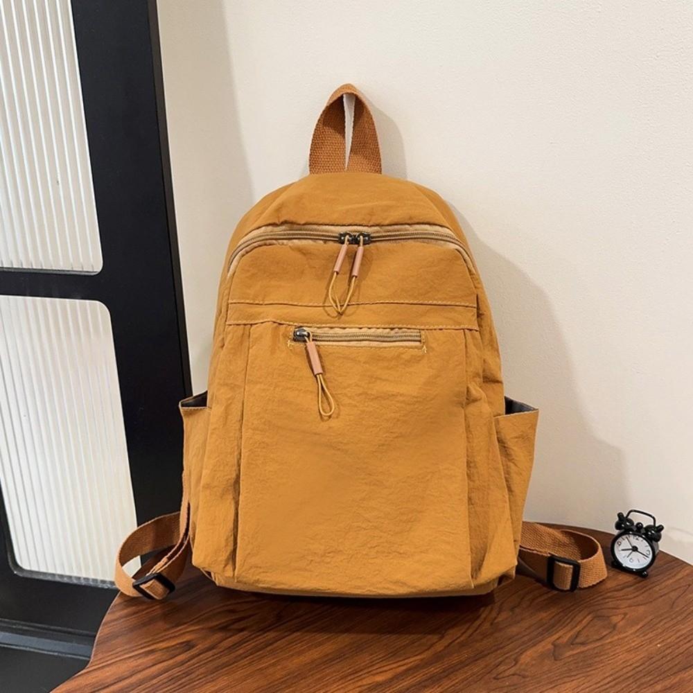 Fashion Large Capacity Backpack Multifunctional Solid Color School Bag Ultra-Light Shoulder Bag Travel