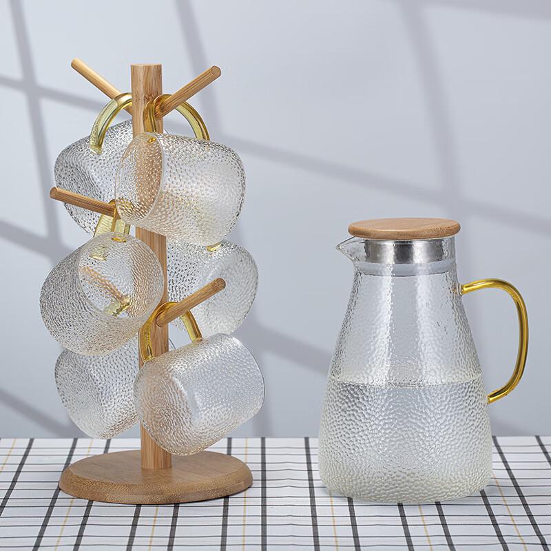 Beiyipin Hammered Glass Cold Water Pitcher Set