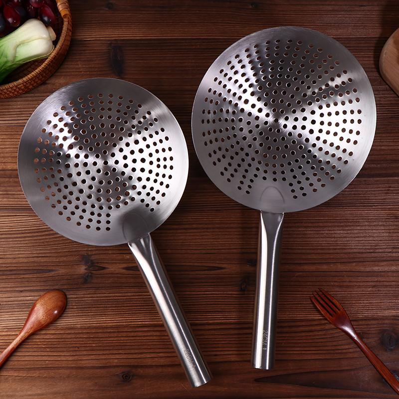 Thickened 304 Stainless Steel Noodles Spoon Colander With Long Handle Oil Skimmer Food Strainer Sieve Skimmer Scoop Kitchen Tool