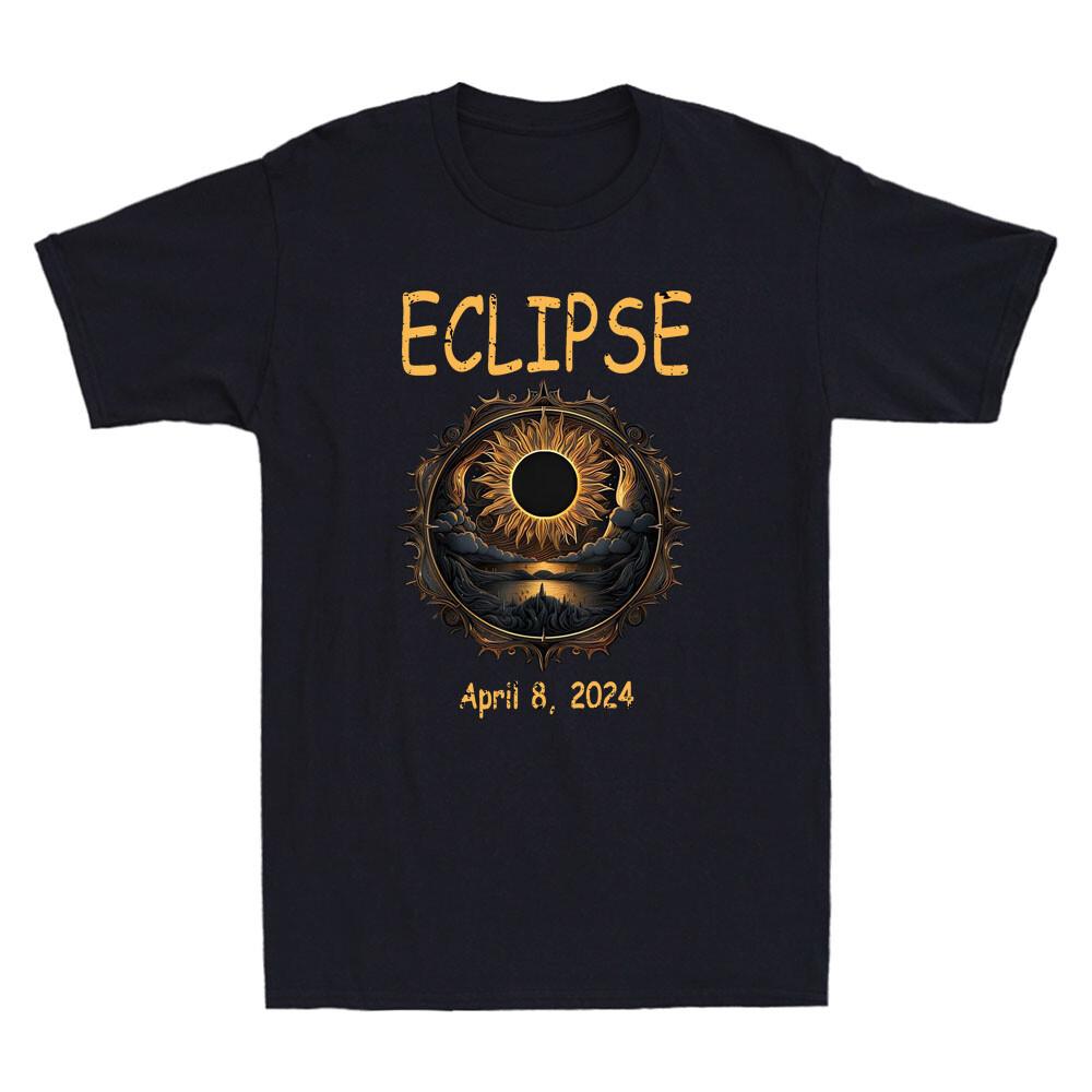 Solar Eclipse April 2026 Tshirt Total Totality Moon Watching Retro Men T-shirt XL