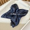Korean-Style Faux Leather Scarf Hair Tie Set: Large Square Headband, Intestine Hair Tie, and Shiny Bun Accessory.