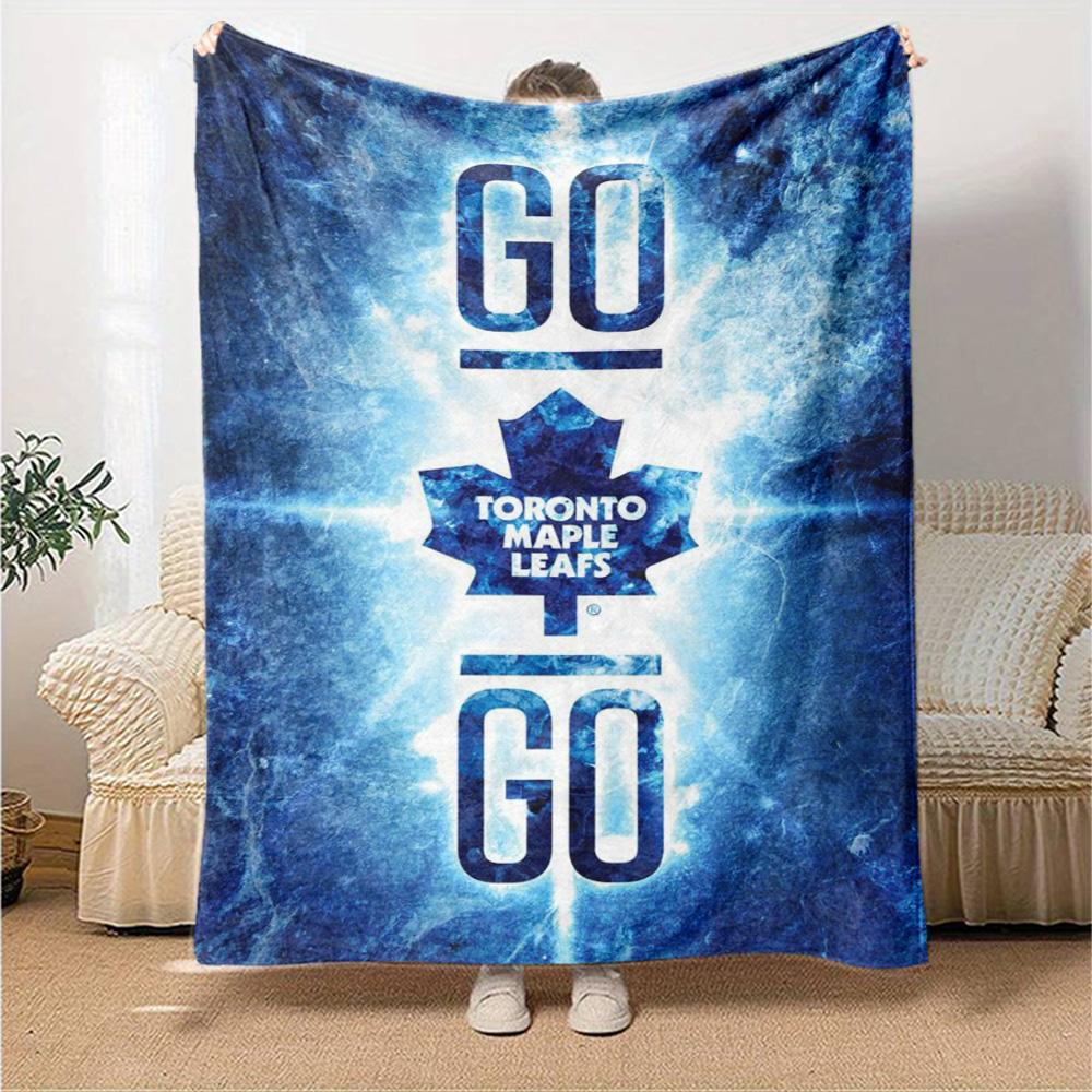 Toronto Maple Leafs Print Flannel Blanket High Quality Warm Comfortable Cover for All Seasons Perfect for Gifts Home Decor