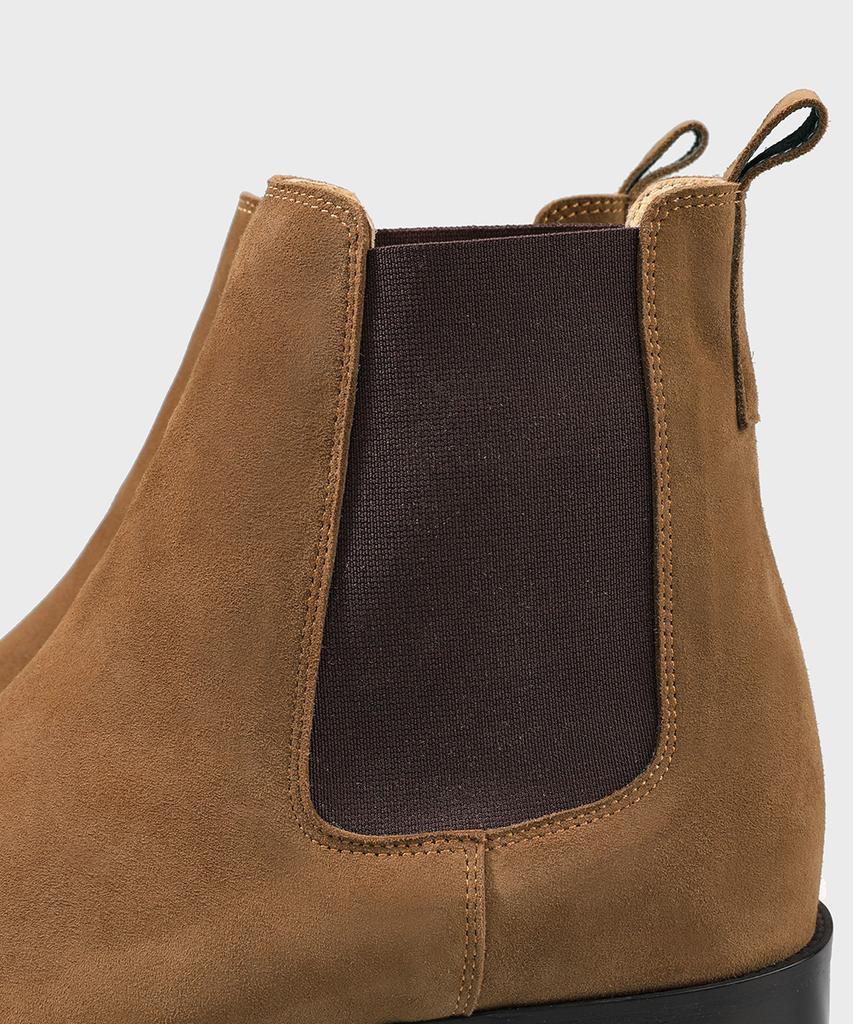 Firenze Atelier Slimline Black Sole Suede Chelsea Boots 3332-Qs [Mid Brown]