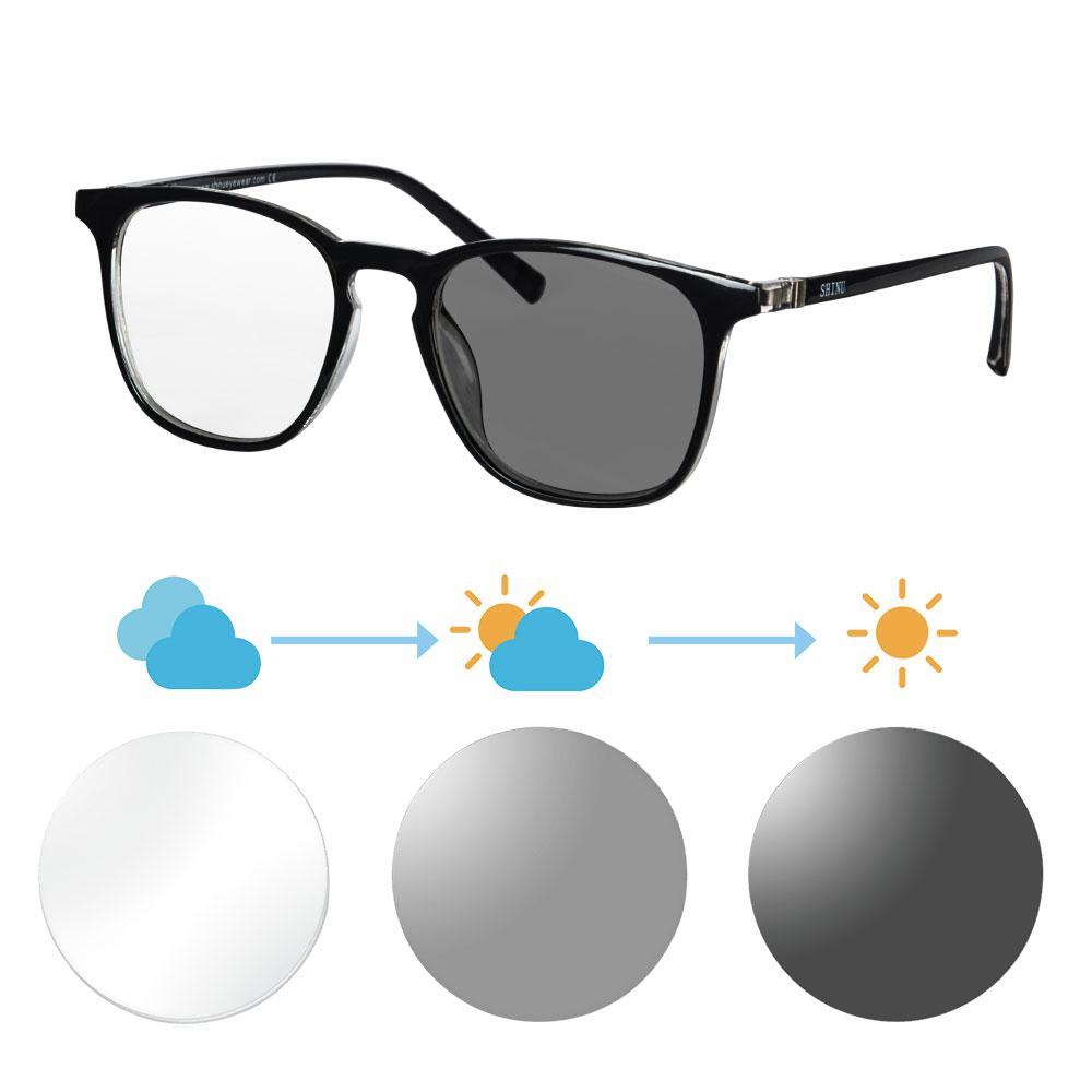 Men Glasses with Diopters Photochromic Progressive Multifocal Glasses Photochromic Near and Far Multifocal Eyeglasses