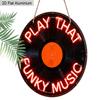 2D Flaches Aluminium Spiel Das Funky Musik 7,87 Zoll Schild CD Platte, Warme Rote Buchstaben Neon Up Schild für Wanddekoration Musik, Karaoke Bar Club Plattenladen