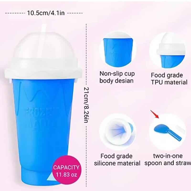 300ML Eisbecher mit Strohhalm und Deckel, doppelwandig, wiederverwendbar für kalte Getränke, Milchkaffeetasse, Wasserflasche, Kunststoff, Sommergebrauch, Stil