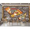 3d Mural Pizzeria Tablica Kreda Tapeta Restauracja Fast Food Przekąska Pizza Mural Ścienny Dekor Przemysłowy Tapeta