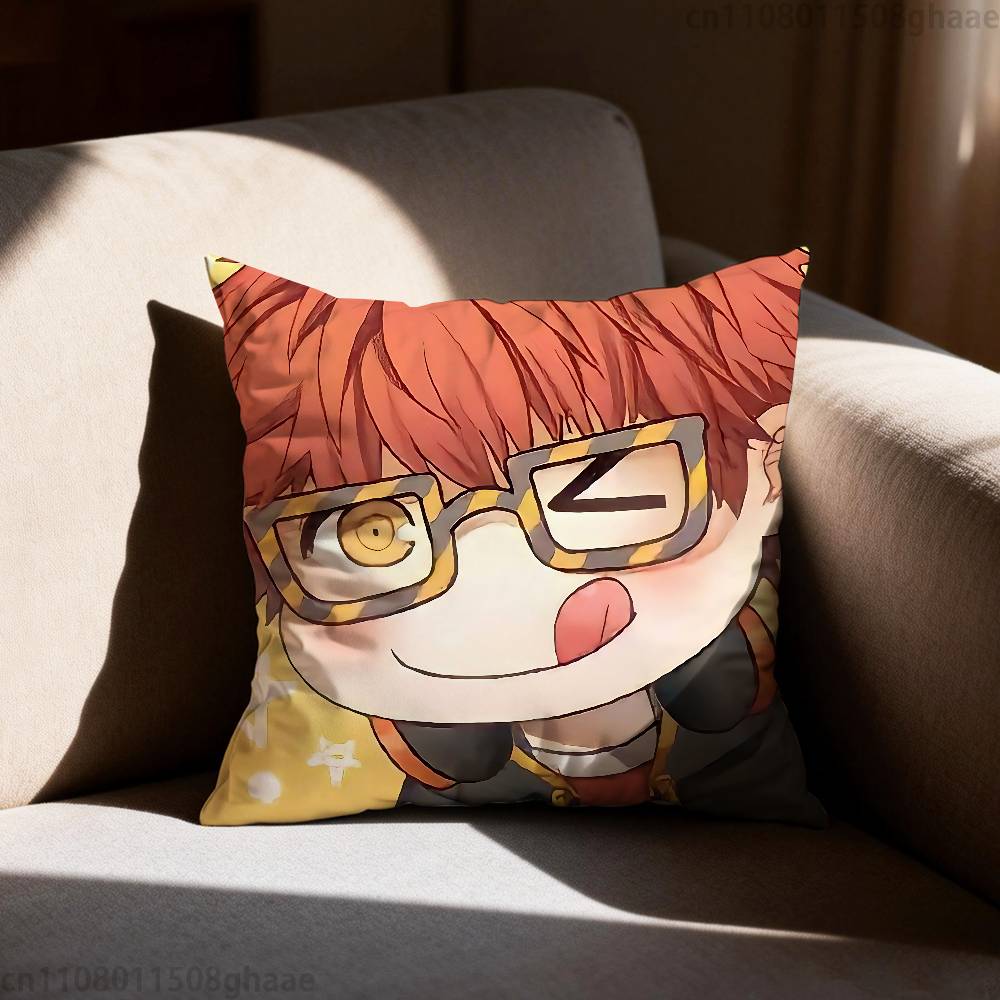 Game Mystic Messenger Pillow Case Sofa Living Room Bedroom Headboard Backrest Cushion Square Cushion Nap Time