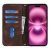 For iPhone 16 Plus Stand Case Magnetic Closure Skin Touch Leather Flip Phone Cover with Wallet