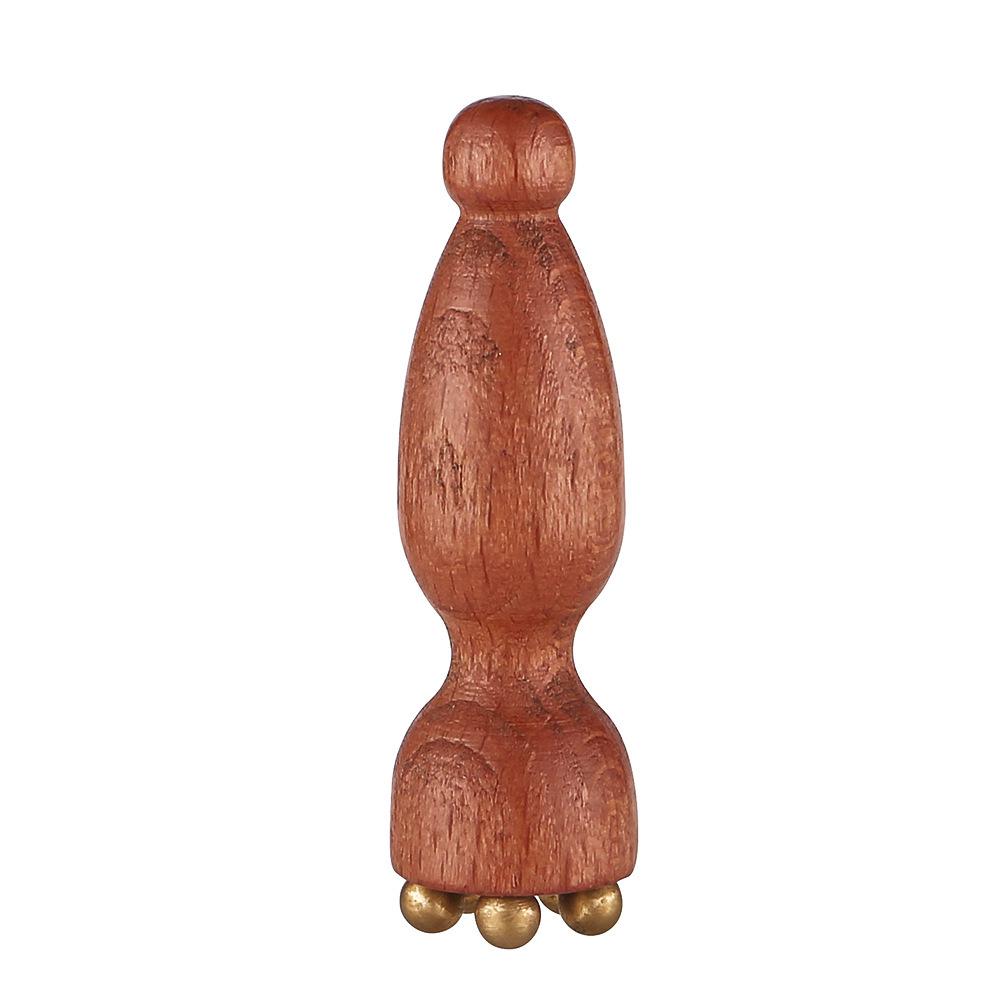 

Lotus Root Facial Massager: Pure Brass Gua Sha & Pearwood Eye Meridian Acupressure Tool