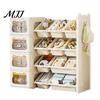 Bear Shape Toy Organizer Storage Boxes with Multi-Box Shelf Nursery Kids Bins And Bookshelf Hook for Bedroom Playroom Multi-Tier