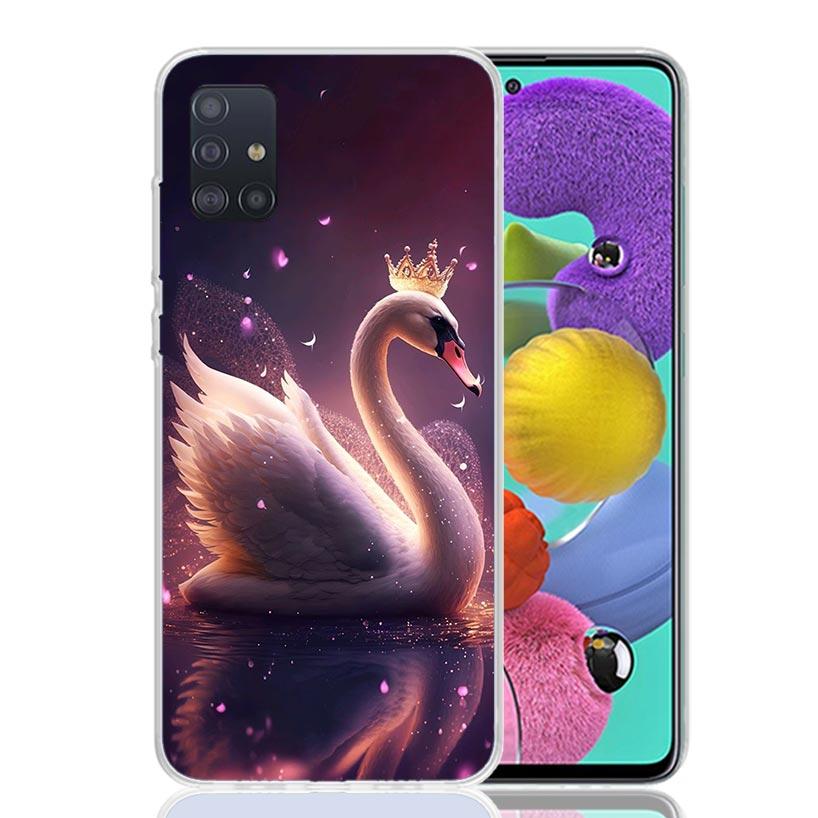 White Swan Grace Art Phone Case For Samsung Galaxy A52 A32 A22 A12 A02S A50S A30S A51 A31 AA71 Note 20 Ultra 10 S10 Plus Galaxy