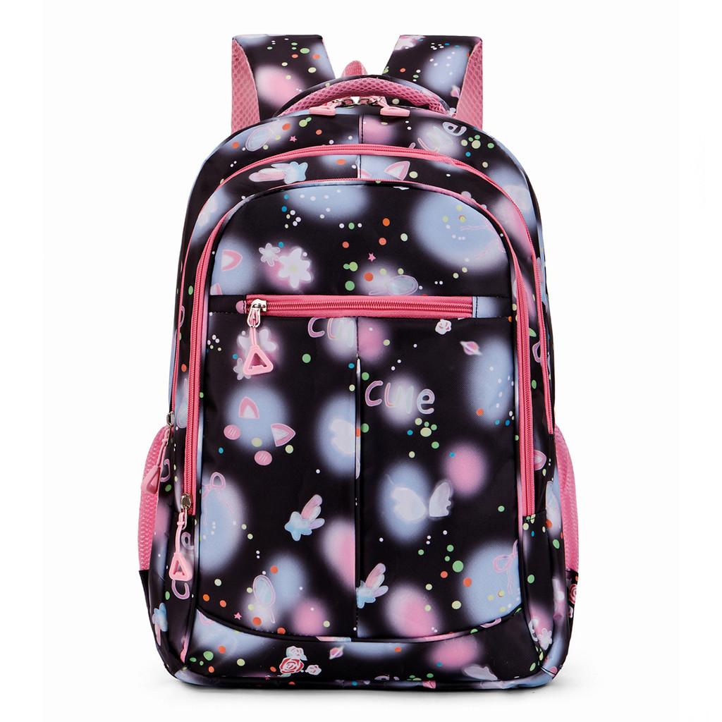 Floral Embossed Kids Backpack With Breathable Fabric For School And Outings