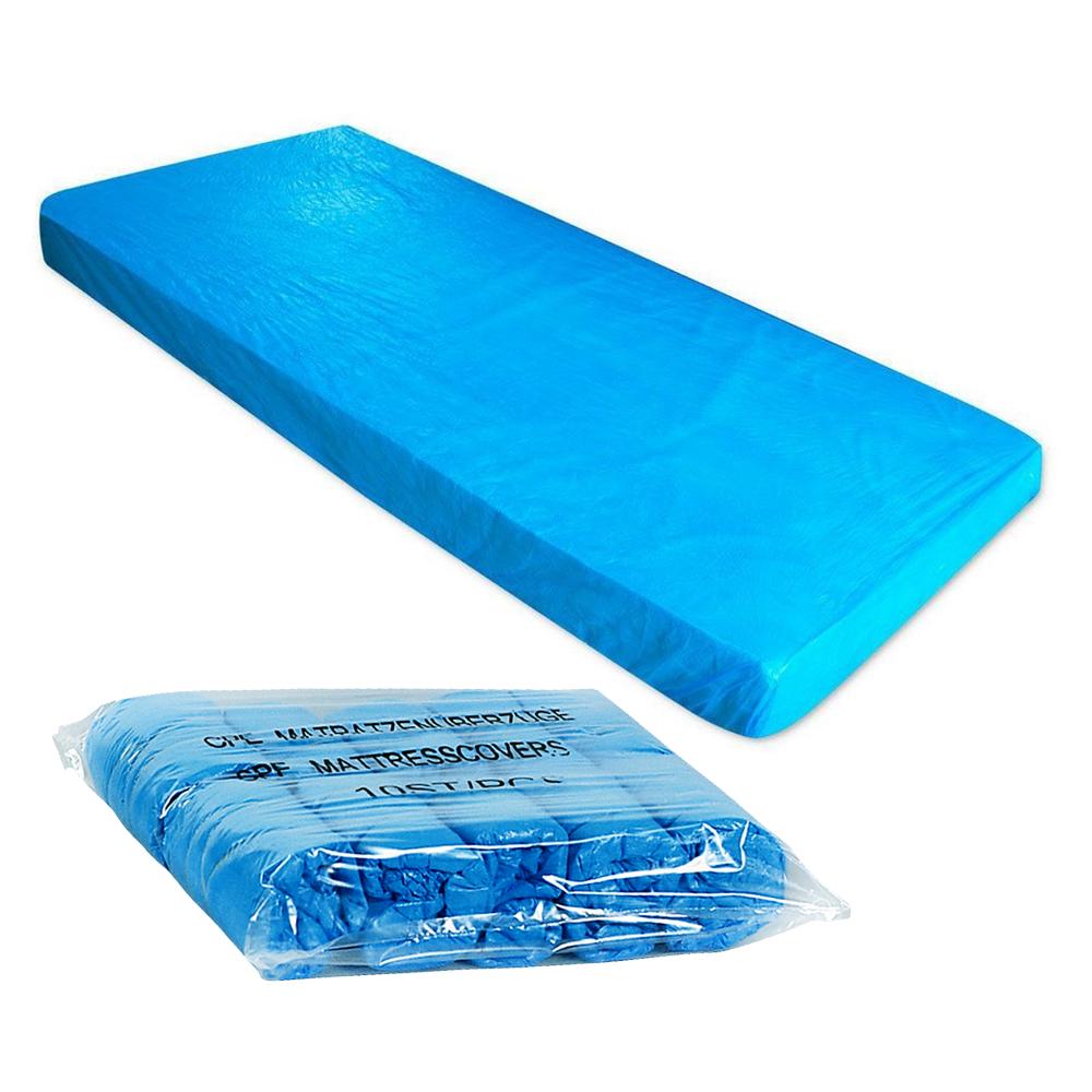 Waterproof Fitted Sheet 90cm x 210cm Blue With Elastic Band Med Comfort Mattress Cover 10 Pcs