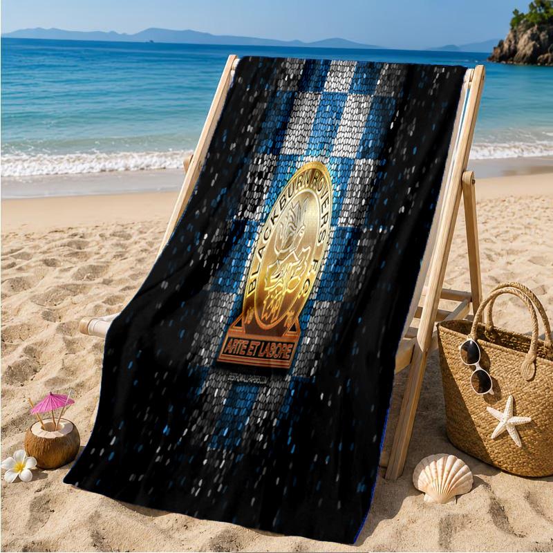 Blackburn-Rovers Wappen Strandtuch Mikrofaser Strandtuch, Leicht und Schnelltrocknend, für Sommerreisen, Schwimmbad-Fan Geburtstagsgeschenk