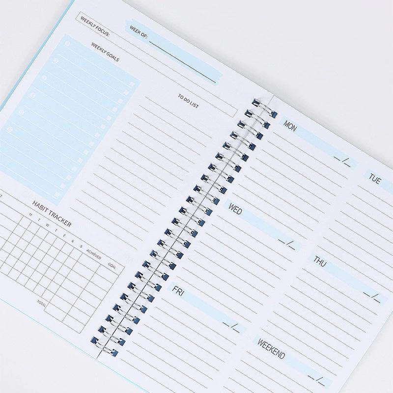 A5 English Weekly Spiral Schedule Notebook