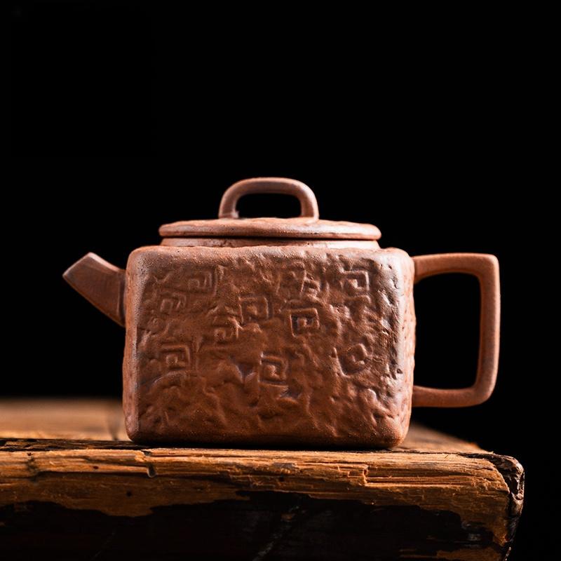 Raw Ore Rough Pottery Tea Pot, Handmade Tea Set, Single Pot, 120cc Small Tea Pot