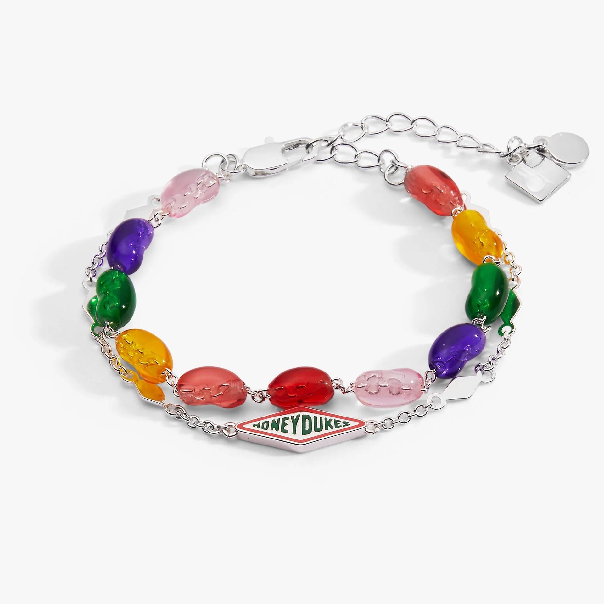 

Harry Potter Honey Duke Rainbow Jelly Beans Necklace Bracelet Copper Color Retaining Candy Jewelry
