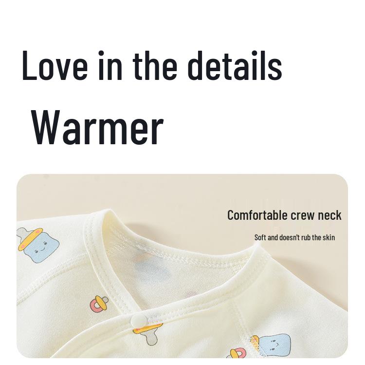 Set Haine Bumbac Toamnă Bebeluș: Salopetă Velcro pentru Nou-născut cu Croi Deschis