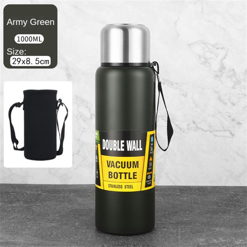 Large Capacity Stainless Steel Thermos Portable Vacuum Flask Insulated Tumbler With Rope Thermo Bottle 500/700/1000/1500ml