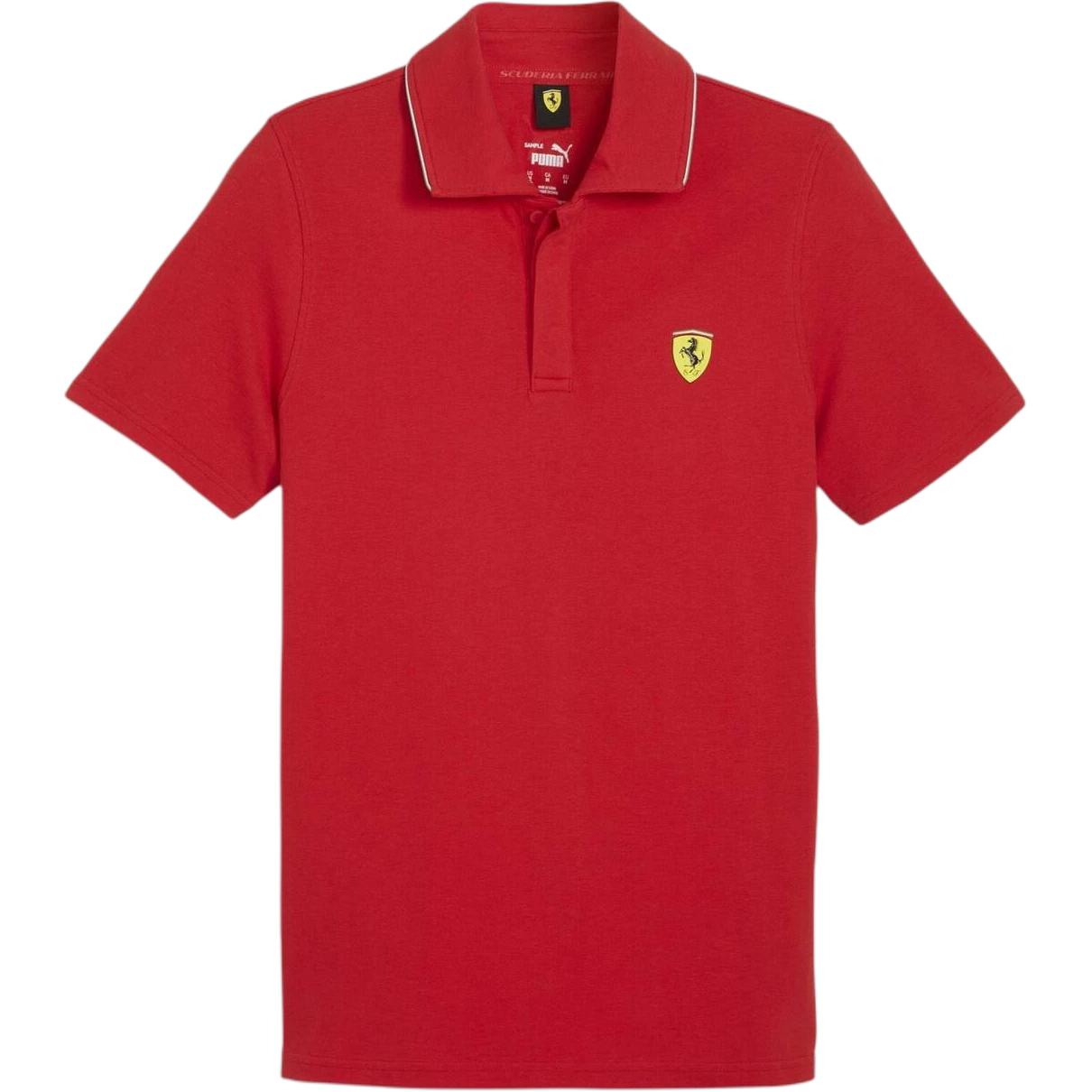 Мужская футболка-поло Puma Ferrari Race F1 однотонная с пуговицами, коротким рукавом, прямого кроя, мужские топы 623801-02 M