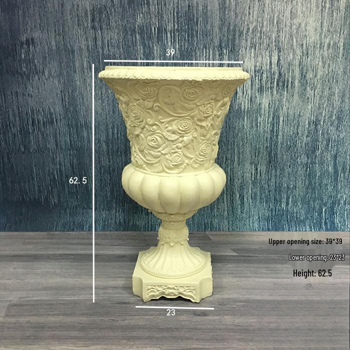 Wedding Gold Roman Column Flower Stand – European Stripe Trophy Fiberglass Décor