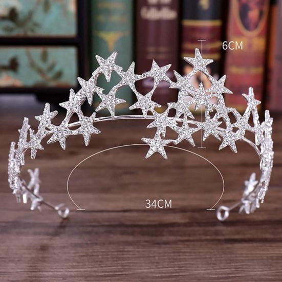 Strass-Stern-Haarreif Haarreif Diadem Krone Braut Hochzeits-Haarschmuck