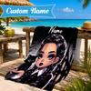 Custom Name Gothic Addams Beach Towel, Soft Quick-Dry Beach Towel, Ideal for Pool, Camping, Perfect Travel Essential Gift