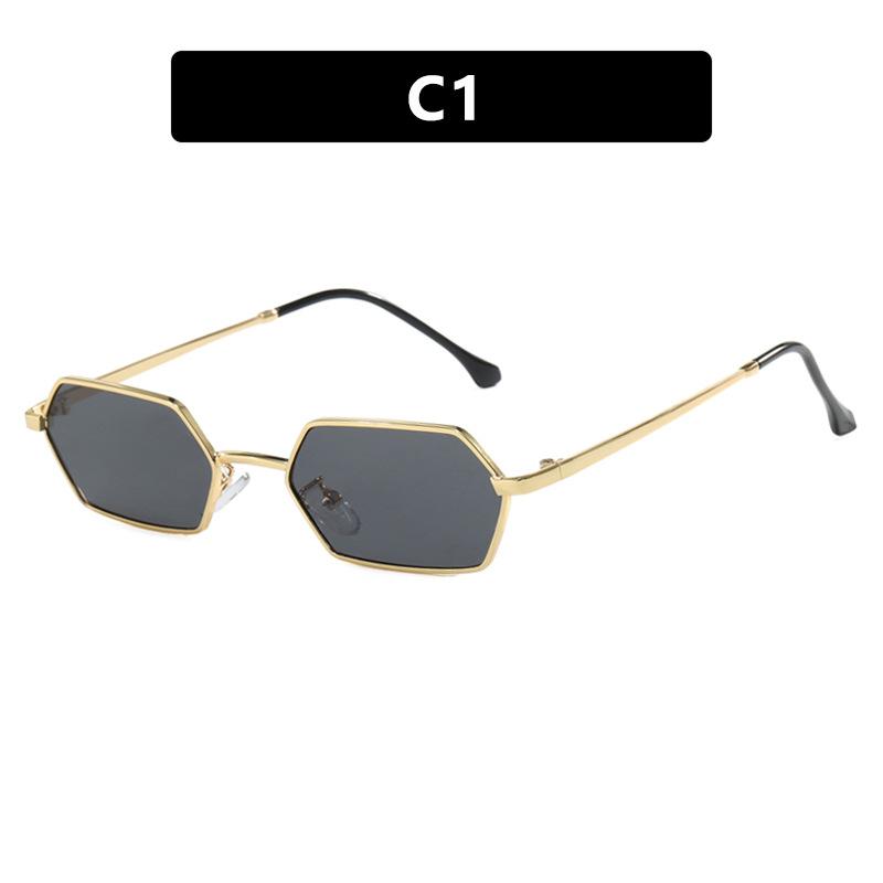 New Polygonal Sunglasses Retro Metal Frame Women Fashion UV400 Protection Street Photography Accessory
