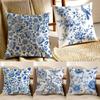 Oriental Classical Aesthetics Blue White Porcelain Cushion Cover Pillowcase Antidustmite living Room Sofa Decor Cushion Room