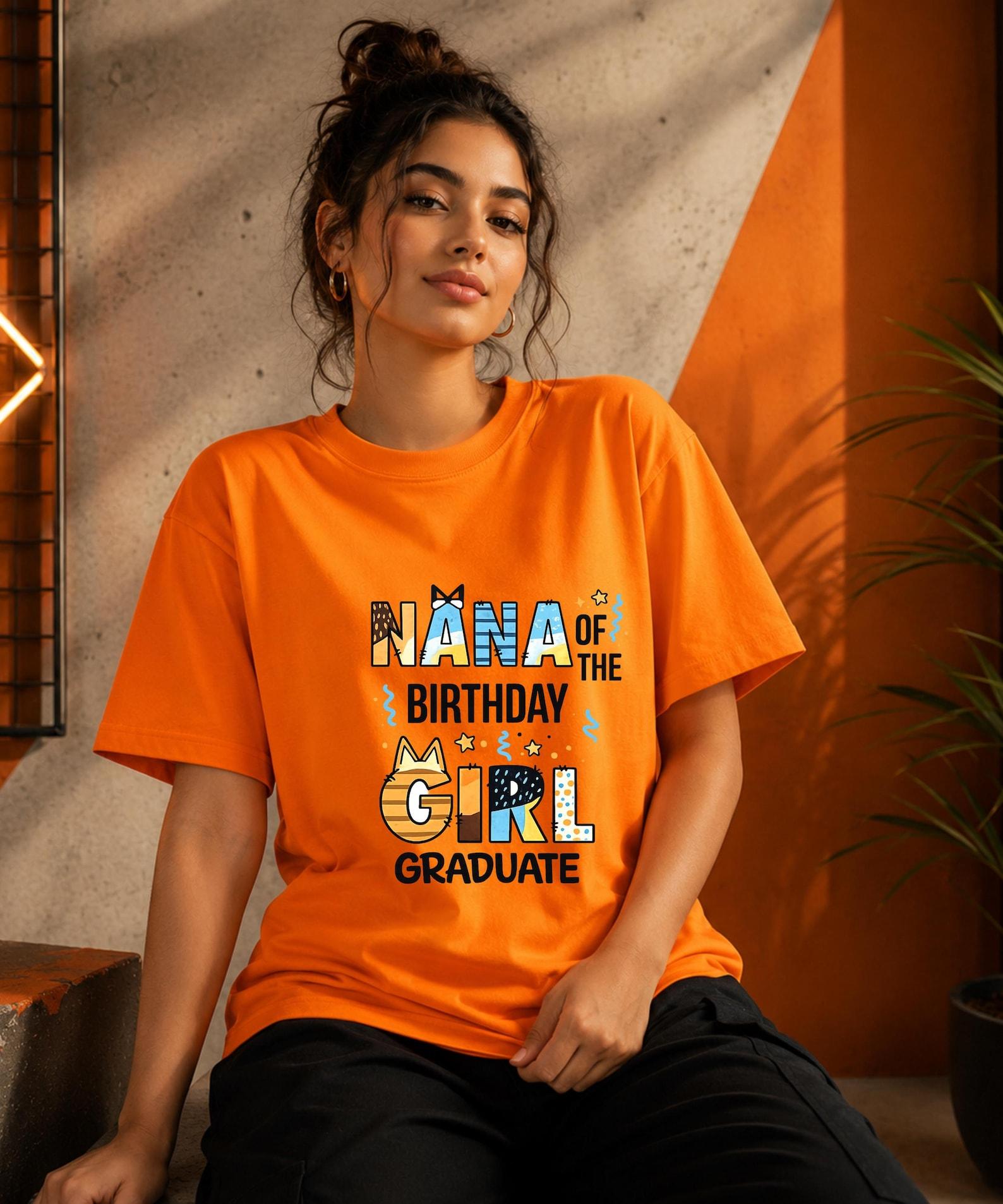 Nana of the Birthday Girl Graduate T-Shirt, Dog Lover Party Tee S