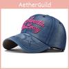 Unisex Classic Denim Adjustable Baseball Hat With Embroidered For Daily Wear
