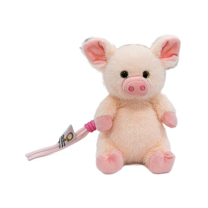 Cartoon Pig Plush Toy With Soft Short Pile For Kids Gift And Bag Decoration
