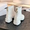 Módní internetové celebrity semišové kotníkové boty dámské robustní podpatek 2025 nová zimní móda temperament všestranné boty do poloviny lýtka
