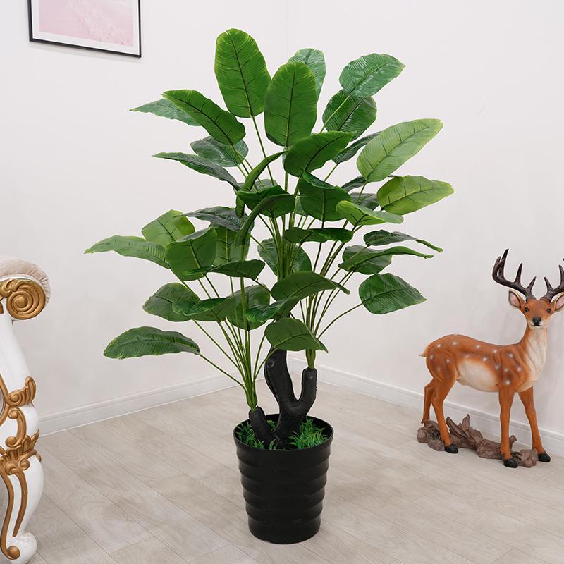 Große künstliche Fischschwanzpalme als Zimmerpflanze | Indoor-Kunstgrün für die Wohnzimmerdekoration