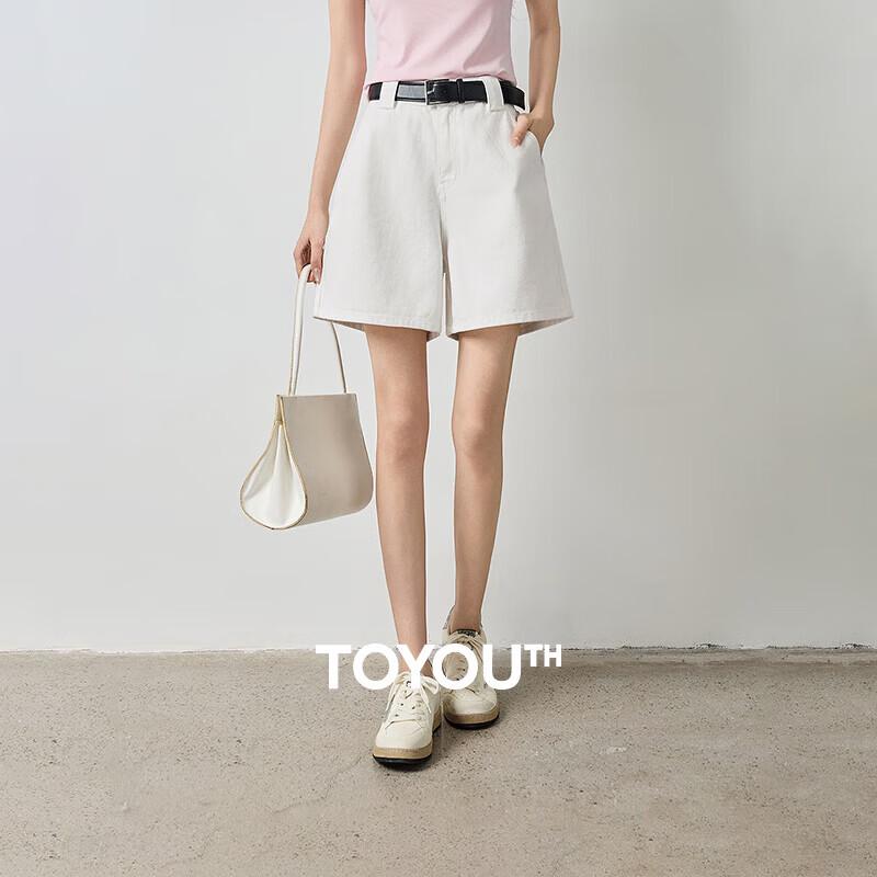 Chuyu Women s High-Waist Cotton Denim Shorts 27 белый