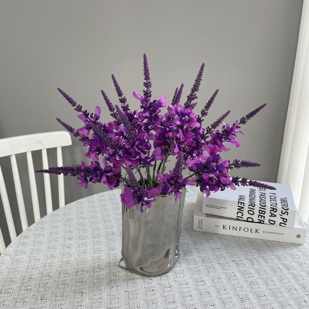 Realistic Artificial Lavender Flowers Real Touch Flower Arrangement  Outdoor Garden Decor