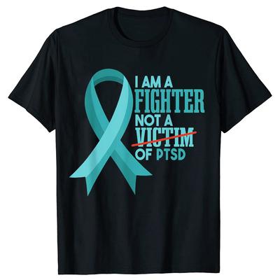 Funny PTSD Post Disorder T-shirts Men Women's Fashion Casual Tshirt 100% Cotton Loose Oversized Crewneck Collar Hip Hop T Shi...