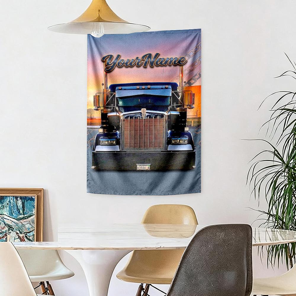 Kw Heavy Trucks Custom Your Name Wall Decor Tapestry Art For Pet Memorial Birthdaywedding Party Backdrop Family Gift