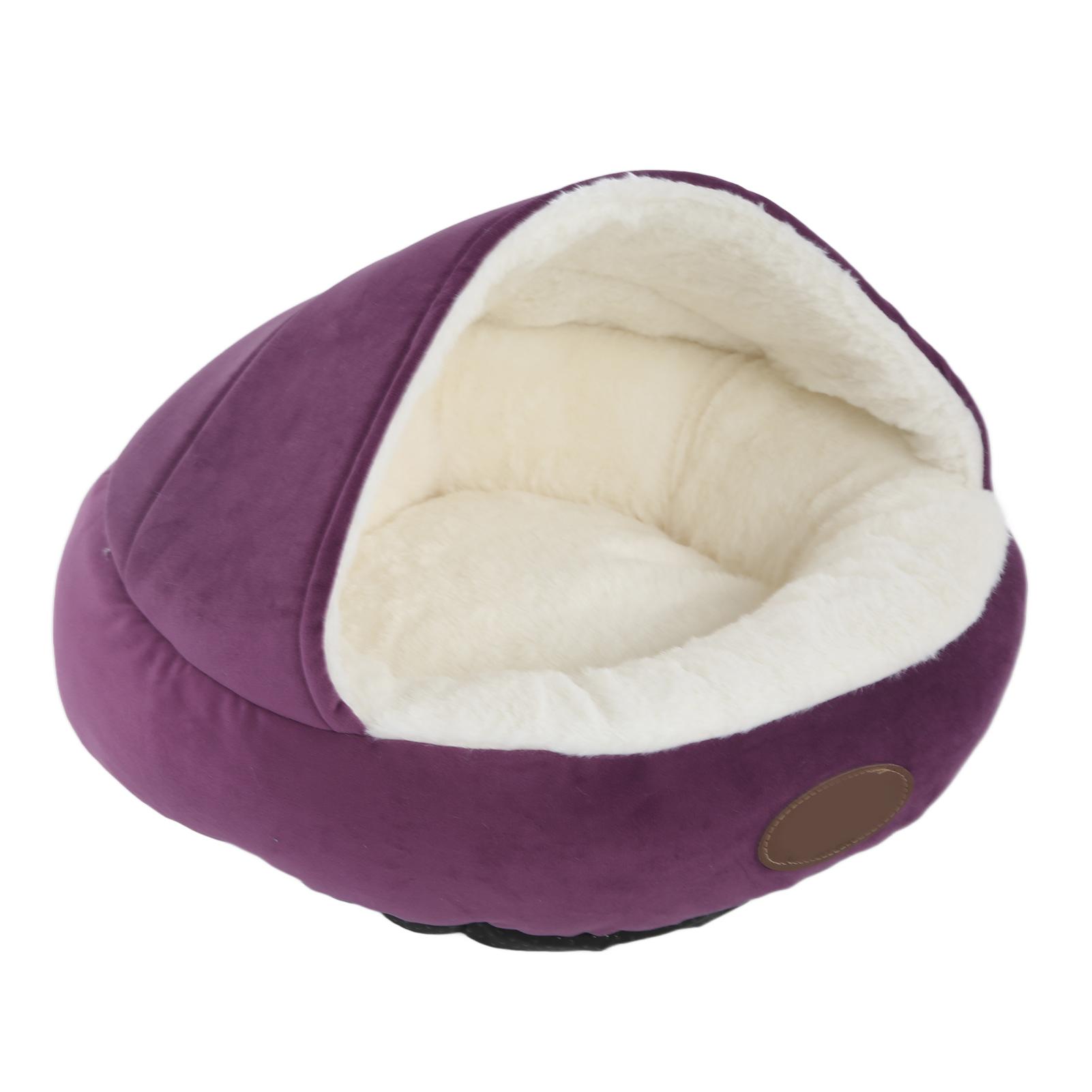 Shape Pet   Comfortable Plush Small Dogs Winter Warmth Semi Enclosed Pet Cat Bed