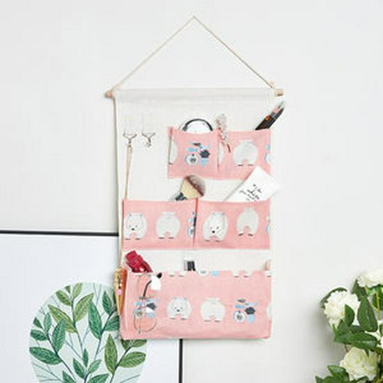 Wall-Mounted Fabric Storage Bag: Hanging Organizer for Bedside or Wardrobe