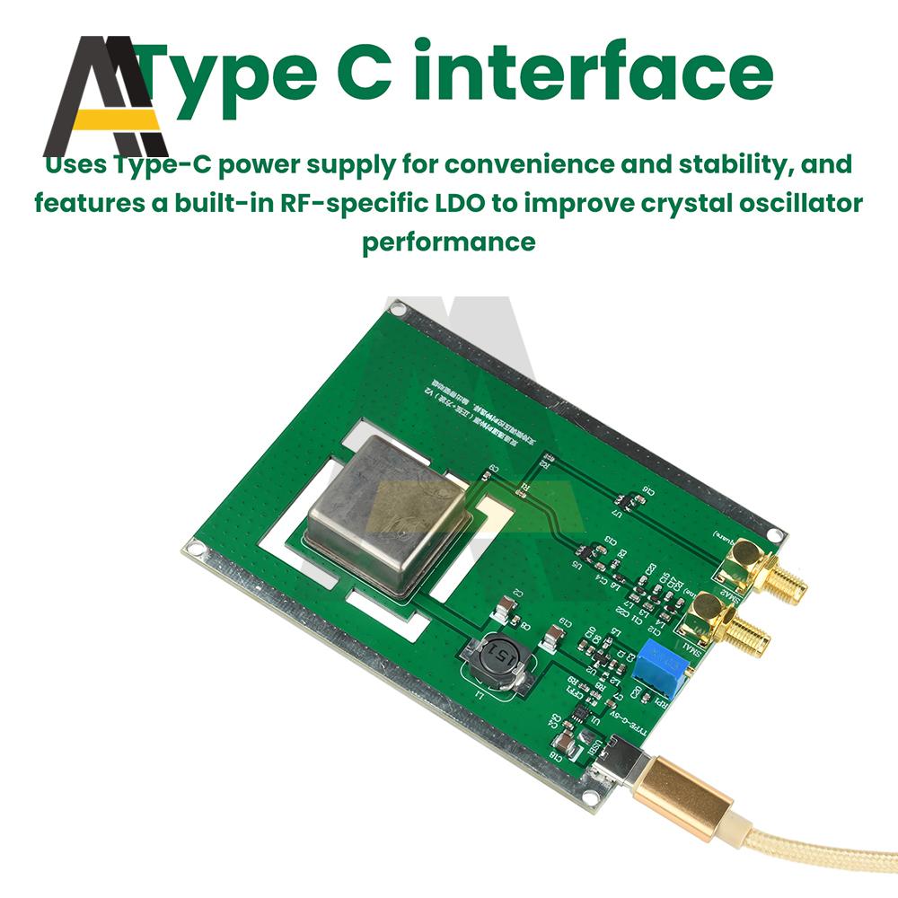 10MHz Sinewave Output OCXO Board Frequency Standard with Type-C Cable Stable Constant Temperature Crystal Oscillator
