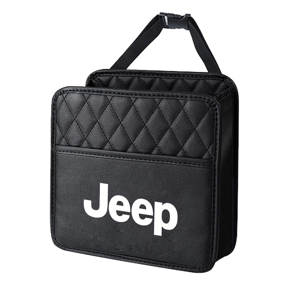 Car Seat Back Storage Bag Leather Hanging Sundry Organizer Box For Jeep Renegade Compass Grand cherokee wk2 Wrangler Accessories