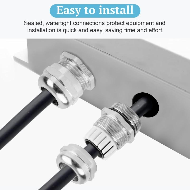 3pcs Erosion Resistant Cable Connector Quick Install Waterproof Fitting for Commercial Building Electrical Projects