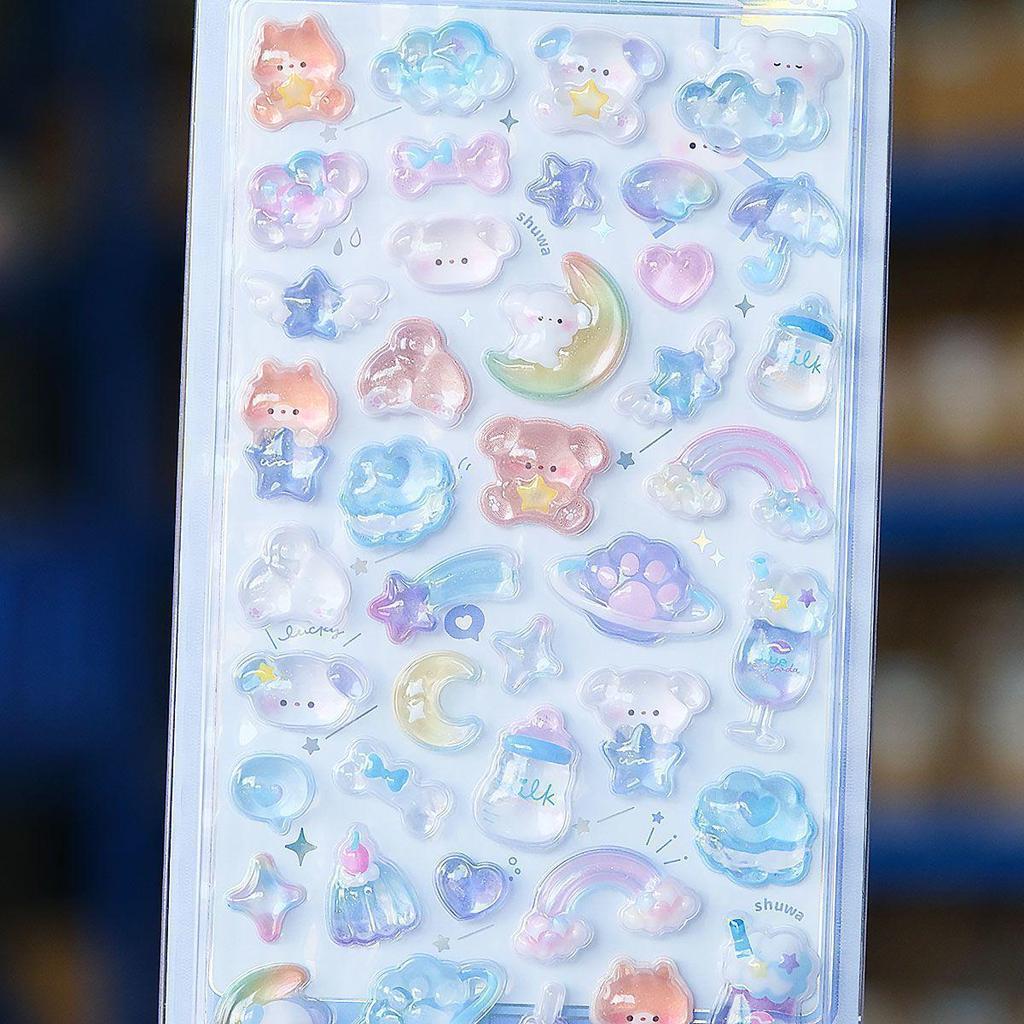 3D Cartoon Animal Embossed Stickers: Cute Girl's Aesthetic Rewards