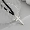 Layered Black Cotton Thread Chain with Cross Pendant Bracelets Men Trendy Rope Hand Chains 2026 Fashion Jewelry Accessories Male