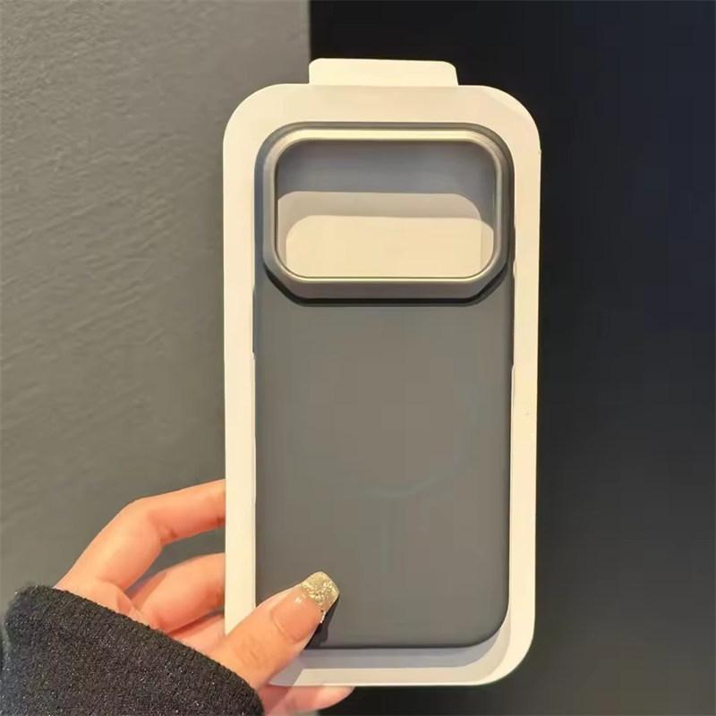 Matte Hard PC Magnetic Phone Case For iPhone 17 Air 16 15 14 13 12 11 Pro Max Plus For Magsafe Blade Lens Shockproof Armor Cover