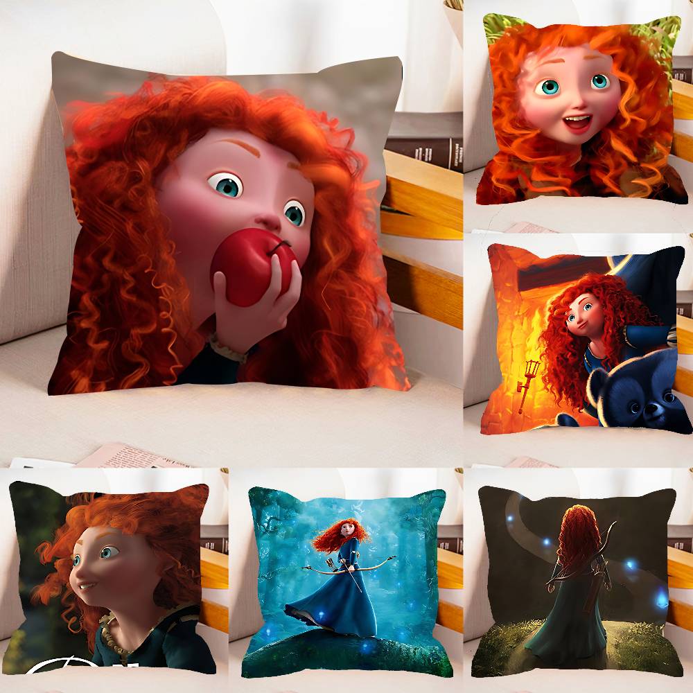 Princess Brave Merida Case Plush Fabric Soft Pillowcase Double Sided Print Cushion Cover Household Gifts