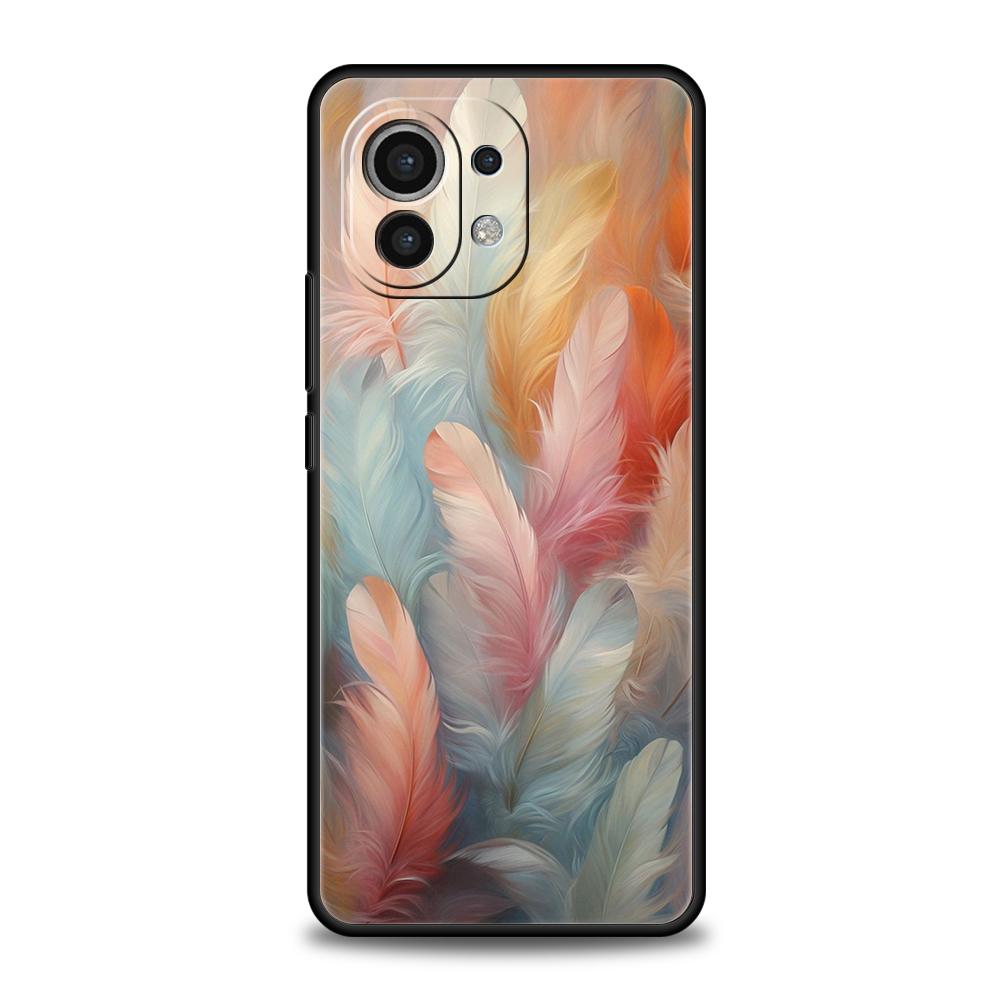 Phone Case Cover for Xiaomi Mi 15 14 13 12 11 Ultra 14T 13T 12T 11T 10T Pro Lite Soft TPU Capas Fashion Gradient Feather Pattern